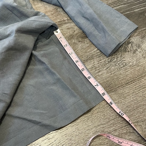 Garnet Hill Gray Silk Linen blend Button front layering top size 16 - Picture 3 of 5
